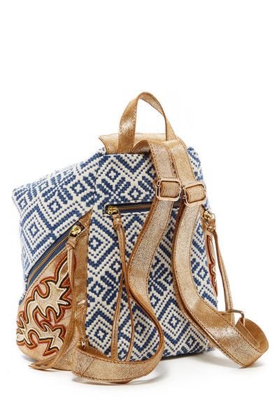 Ten 79 LA Beaded Geometric Woven Knit Emme Backpack ?Gray and White Emme Backpack – Ten79LA main image 2