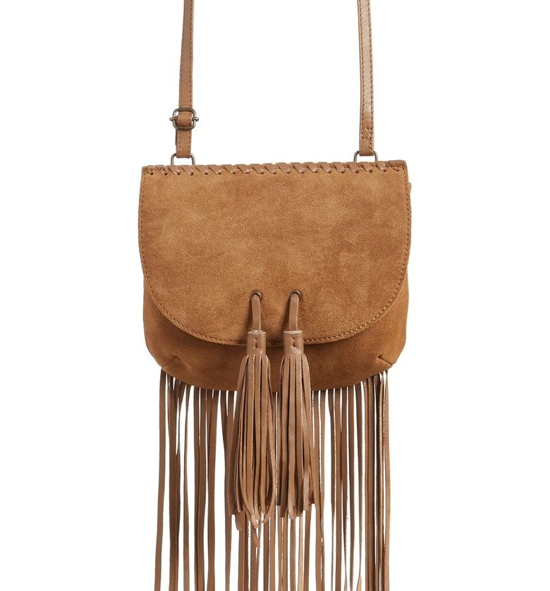 Tan suede cross online body bag