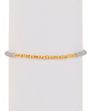 Chantilly Moon Stones Single Bracelet with Gold Nuggets