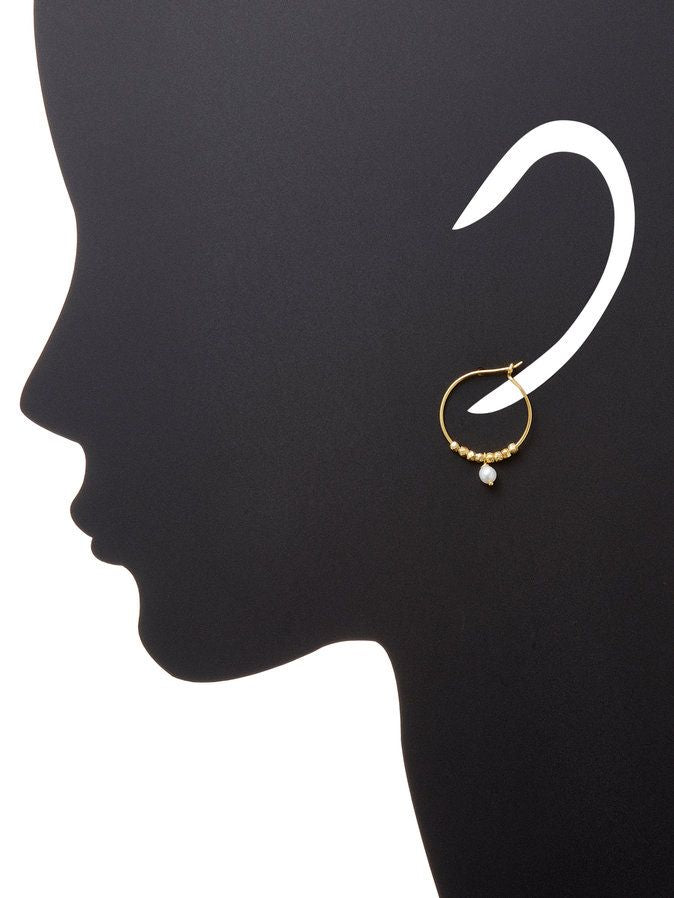 Chantilly Stone and Pearl Hoop Earrings