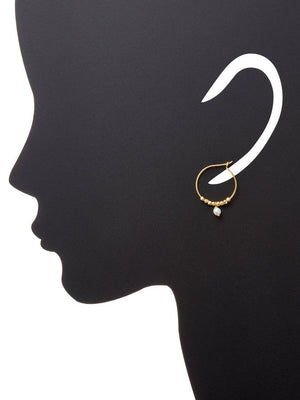 Chantilly Stone and Pearl Hoop Earrings