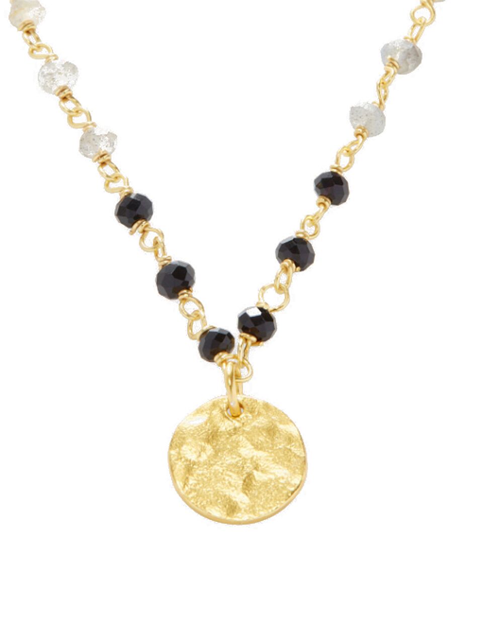 Paris Coin Necklace - Black Onyx & Labradorite