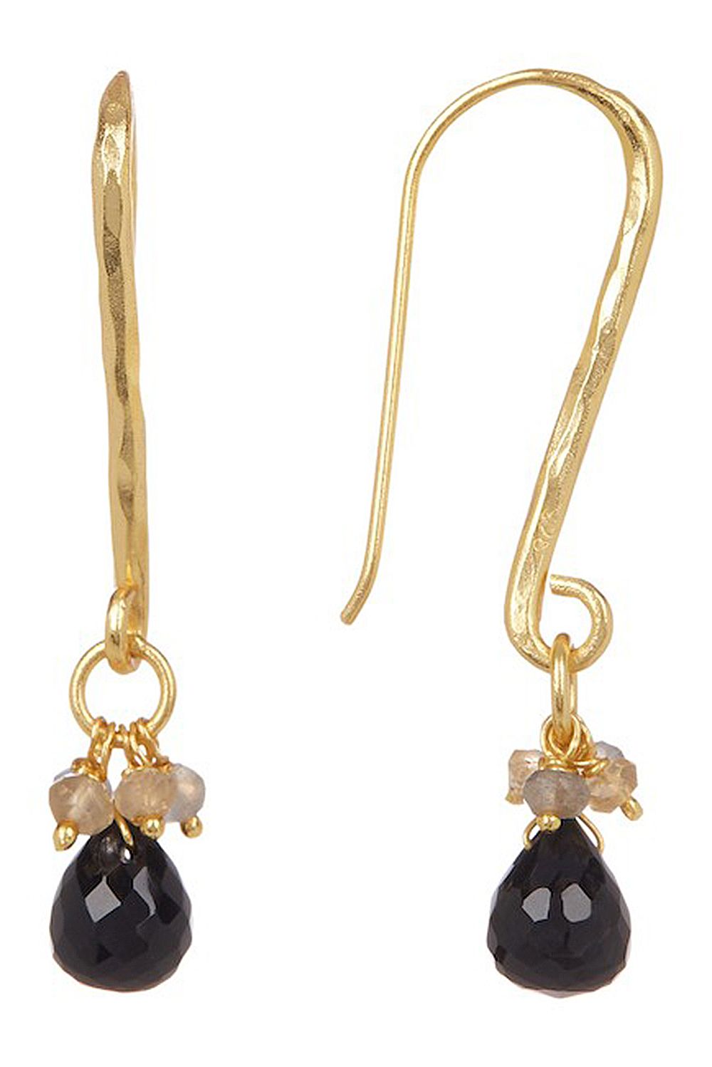 Paris Mini Drop Earrings-Citrine, Labradorite and Black Onyx