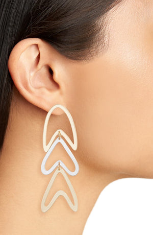 Layered Arrow Drop Earrings