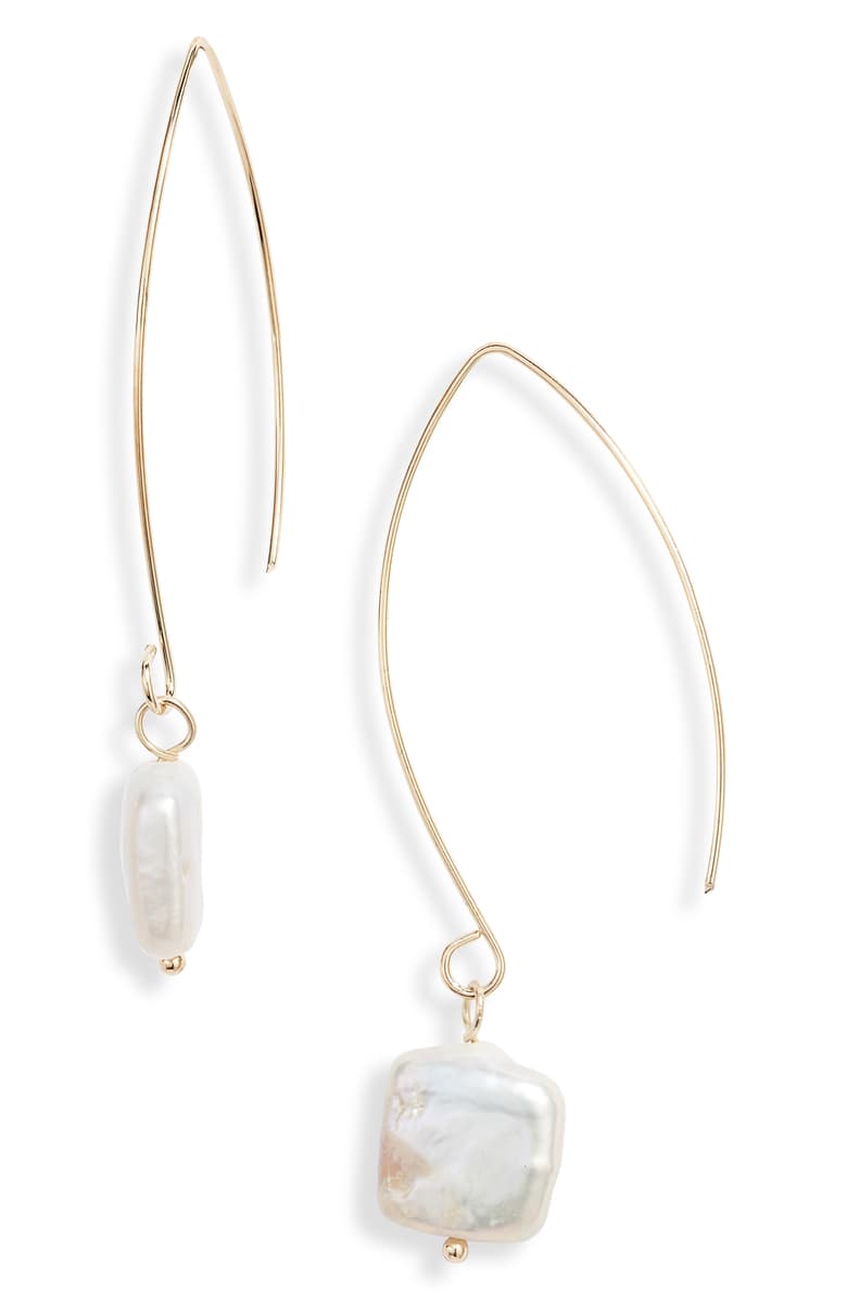 Natural Pearl Hanger Earrings