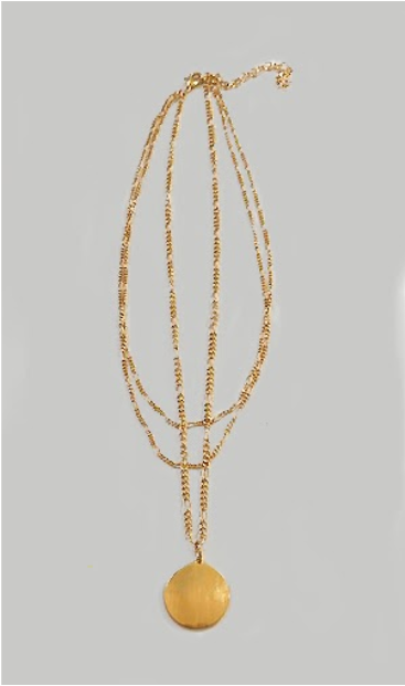 Triple Figaro Chain Sol Necklace